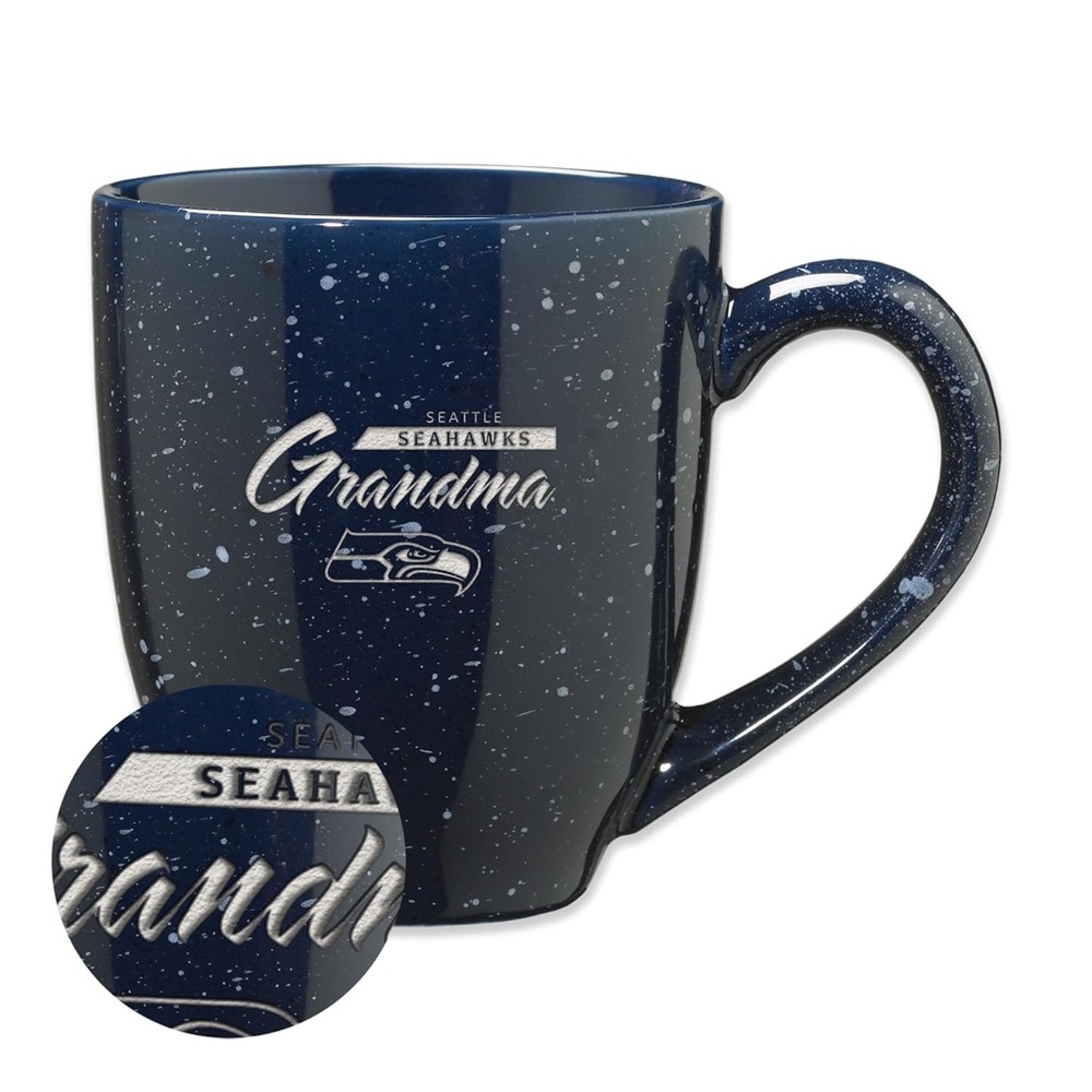 Rico x NFL Seattle Seahawks Grandma Blue Speckled Ceramic Mug - 16oz